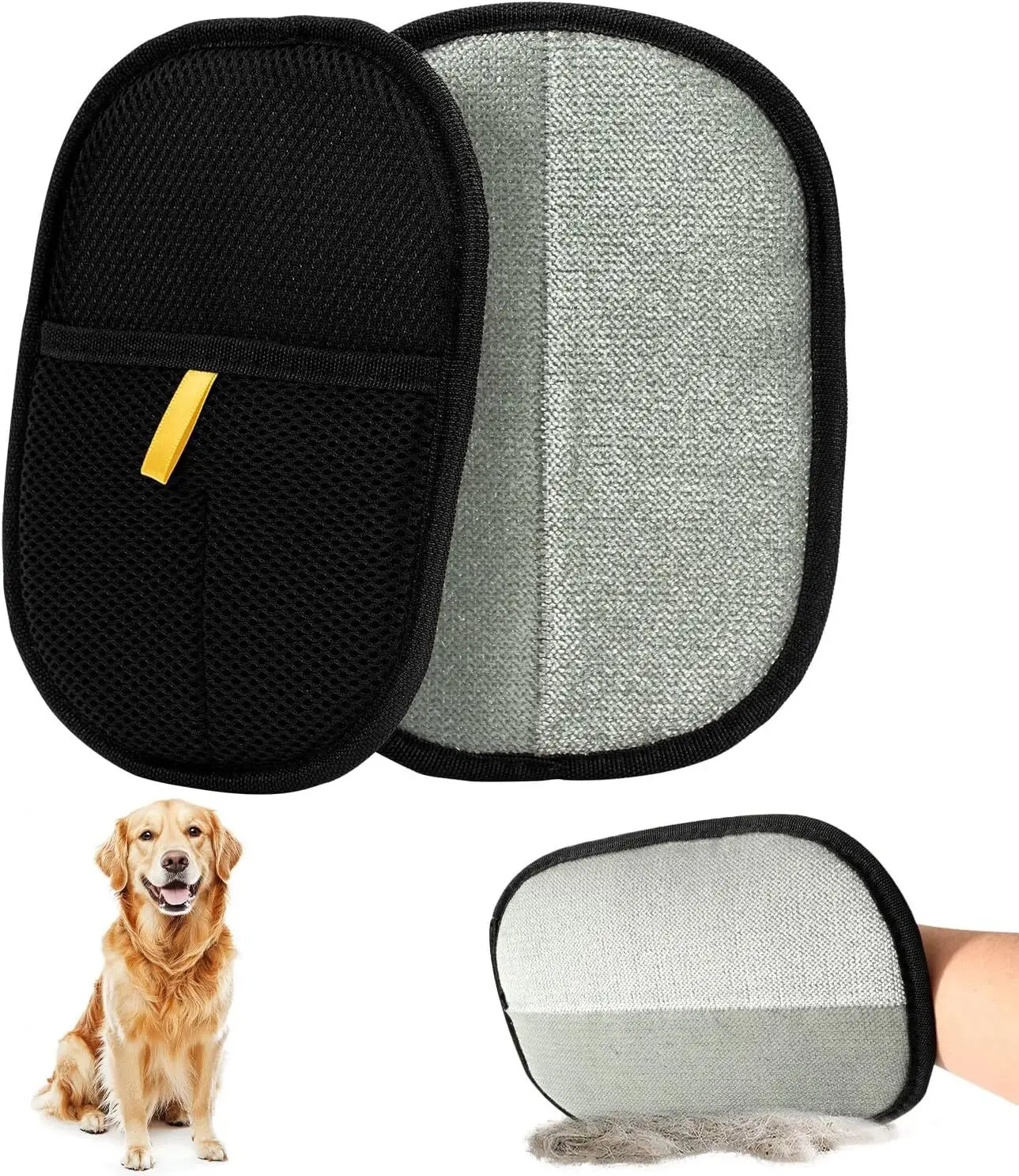 2025 Pet Hair Remover Glove Double-Sided Fur Gloves Cat Dog Fur Magnet Gloves for Washing Deshedding Cleaning Carpets Sofas