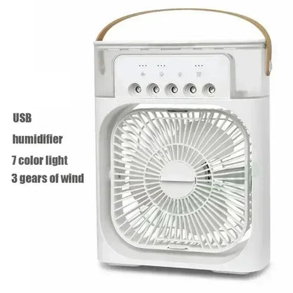 2025 New Portable Three in One Desktop Fan Air Conditioner Household Small Air Cooler LED Night Light Humidifier Household Fan