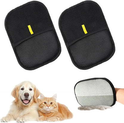 2025 Pet Hair Remover Glove Double-Sided Fur Gloves Cat Dog Fur Magnet Gloves for Washing Deshedding Cleaning Carpets Sofas