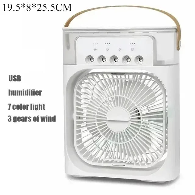 2025 New Portable Three in One Desktop Fan Air Conditioner Household Small Air Cooler LED Night Light Humidifier Household Fan