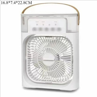 2025 New Portable Three in One Desktop Fan Air Conditioner Household Small Air Cooler LED Night Light Humidifier Household Fan
